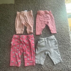Set of Baby Pants in Pink and Gray
